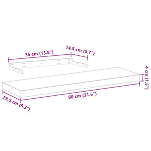 Schweberegale 80x23,5 cm, 2er Set