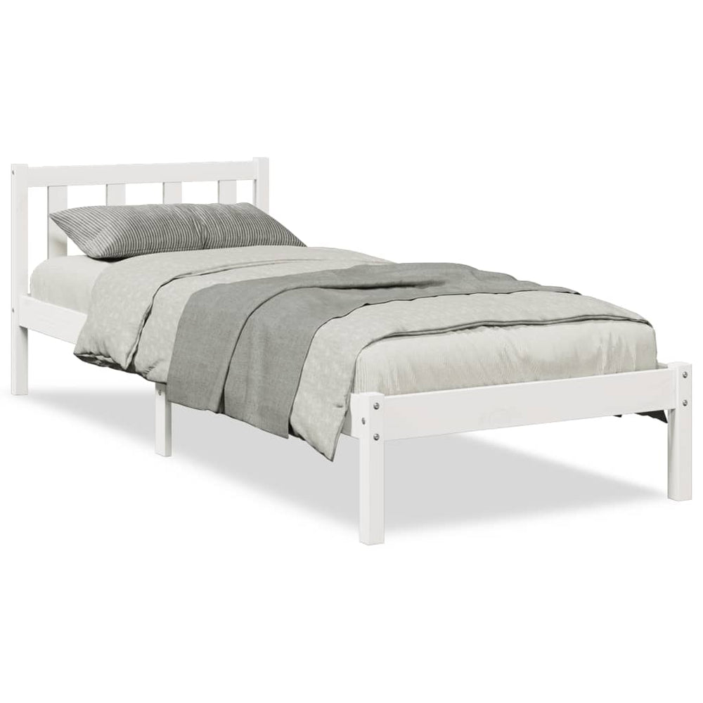 Massivholzbett Weiß 90x210 Kiefer Extra Lang