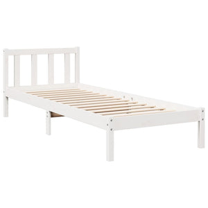 Massivholzbett Weiß 90x210 Kiefer Extra Lang