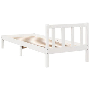 Massivholzbett Weiß 90x210 Kiefer Extra Lang