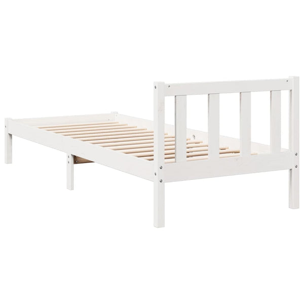 Massivholzbett Weiß 90x210 Kiefer Extra Lang