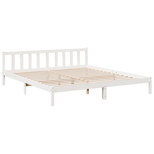 Extra langes Massivholzbett 180x210 Weiß