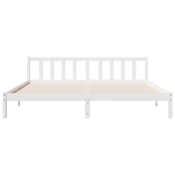 Extra langes Massivholzbett 180x210 Weiß