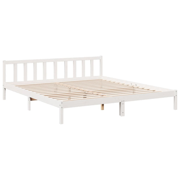 Extra Langes Massivholzbett 200x210 Weiß Kiefer