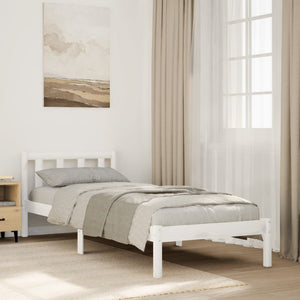 Massivholzbett Weiß 90x220 Kiefer ohne Matratze