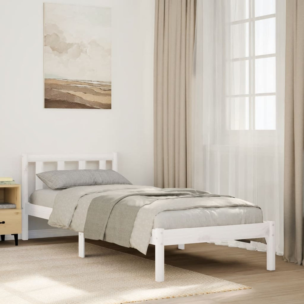Massivholzbett Extra Lang 100x220 Weiß