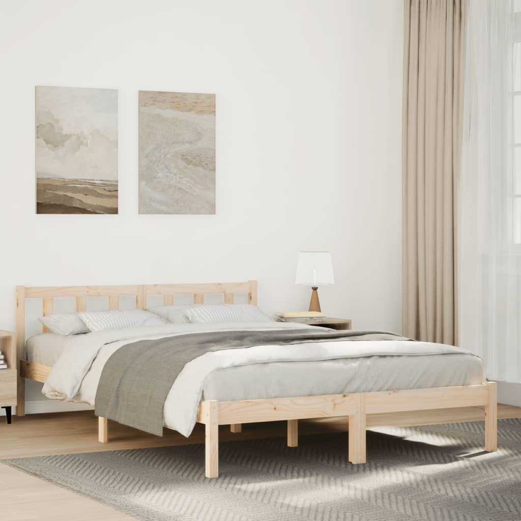 Massivholzbett 140x220 Kiefer extra lang
