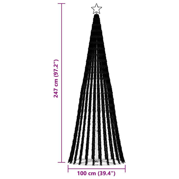 Mehrfarbiger LED Weihnachtsbaum, 247 cm