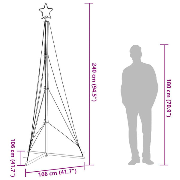 LED Weihnachtsbaum Kaltweiß 240cm