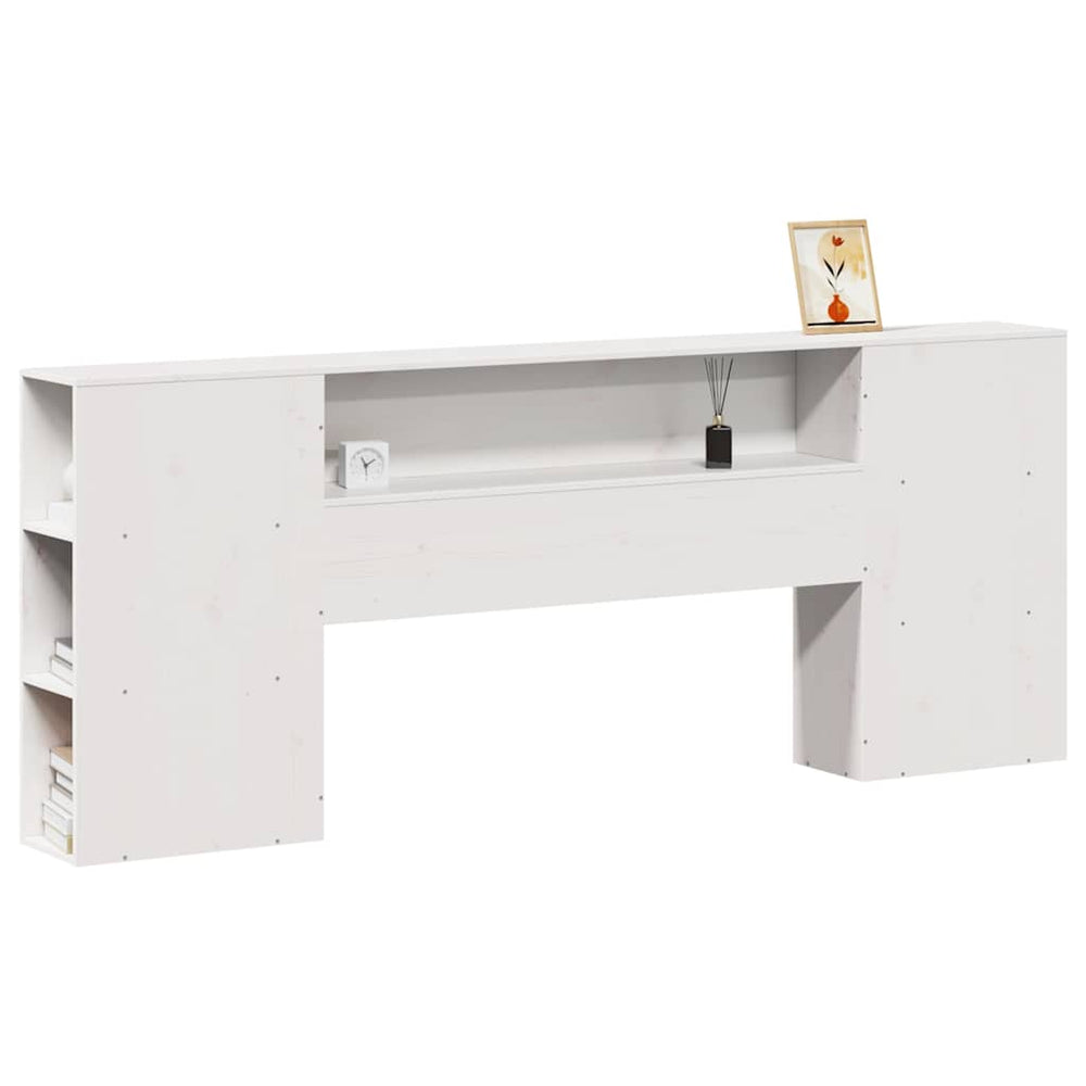 Kopfteil Weiß 200 cm Massivholz Kiefer
