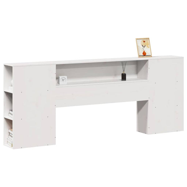 Kopfteil Weiß 200 cm Massivholz Kiefer