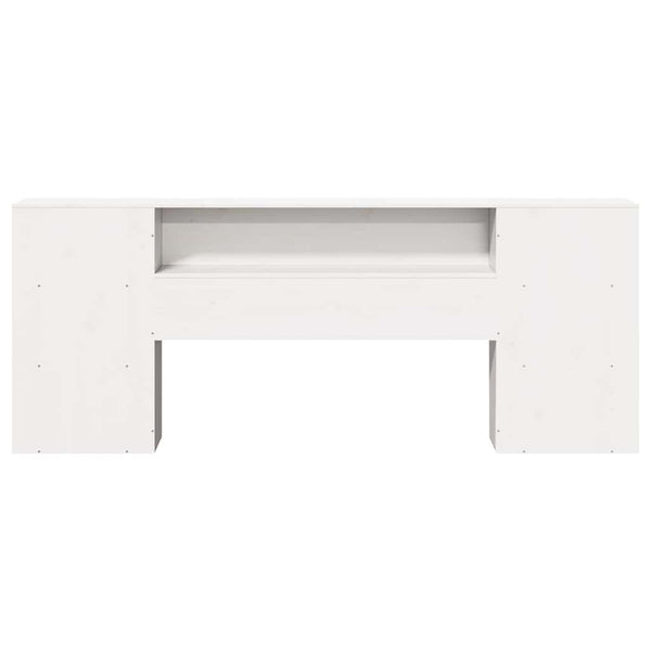Kopfteil Weiß 200 cm Massivholz Kiefer
