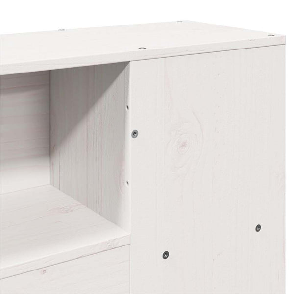 Kopfteil Weiß 200 cm Massivholz Kiefer