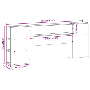 Kopfteil Weiß 200 cm Massivholz Kiefer