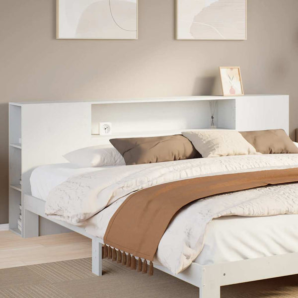 Kopfteil Weiß 200 cm Massivholz Kiefer
