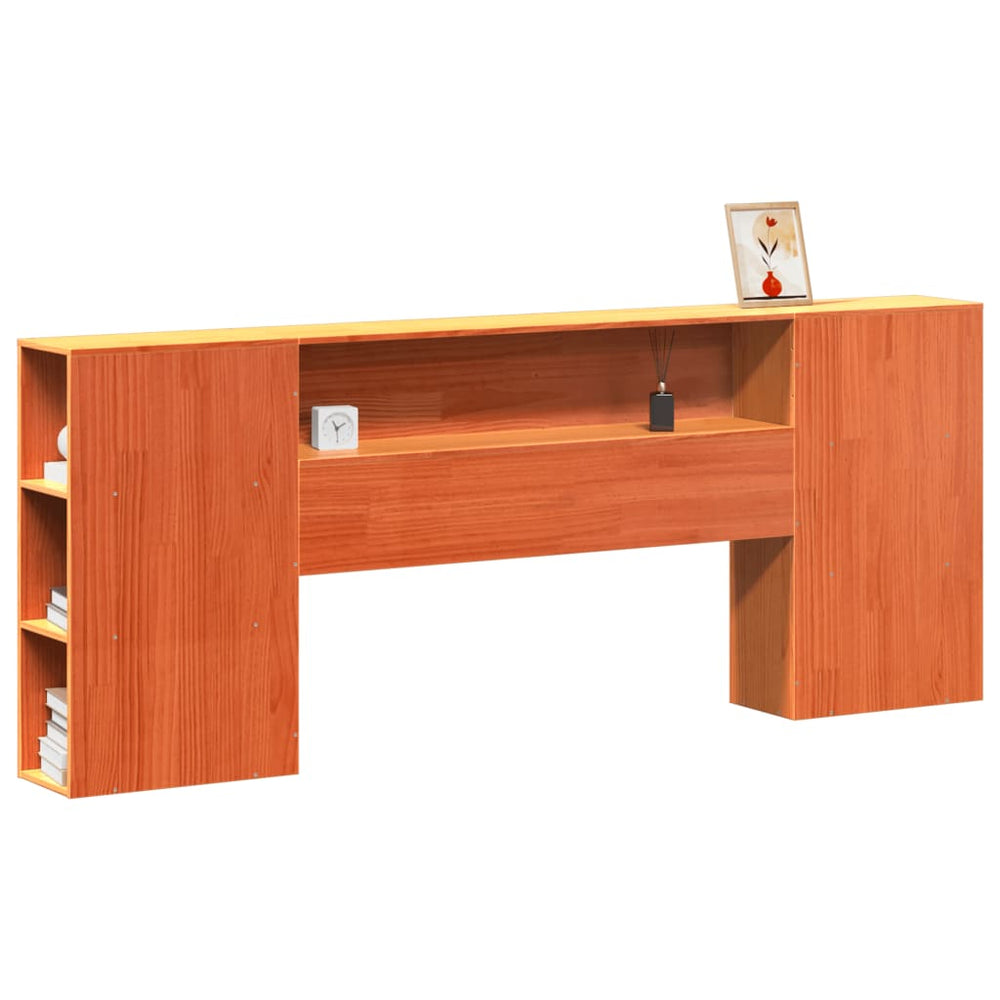 Kopfteil mit Stauraum, Wachsbraun, 180 cm