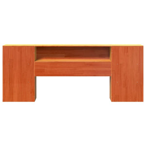 Kopfteil mit Stauraum, Wachsbraun, 180 cm
