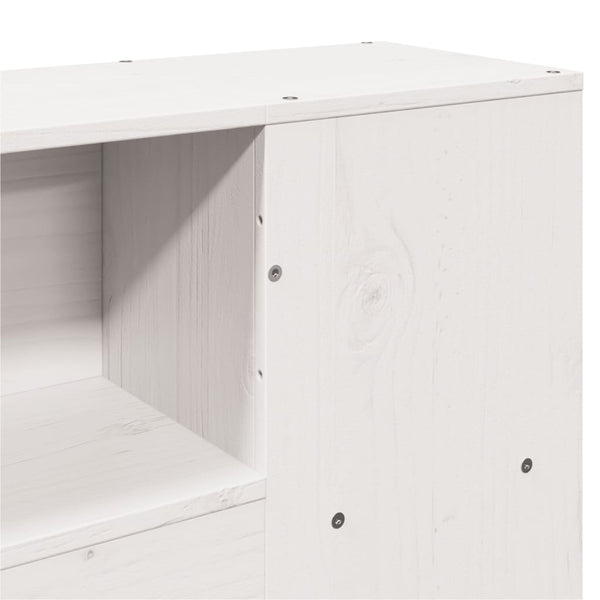 Weißes Kopfteil 120 cm mit Stauraum