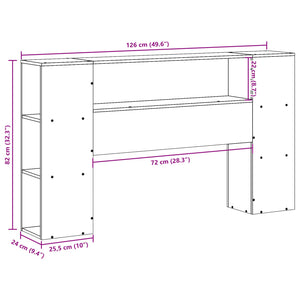 Weißes Kopfteil 120 cm mit Stauraum