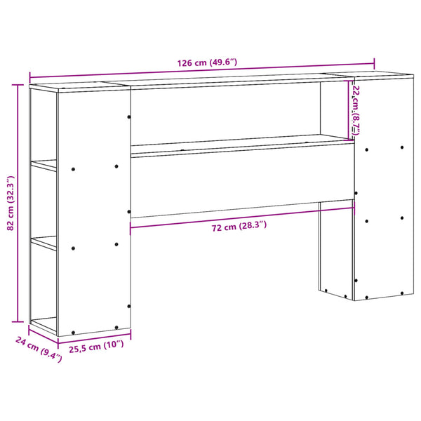 Weißes Kopfteil 120 cm mit Stauraum