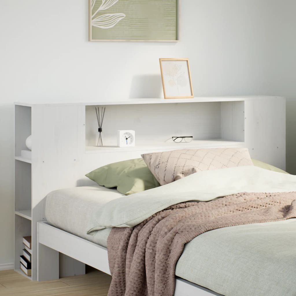 Weißes Kopfteil 120 cm mit Stauraum