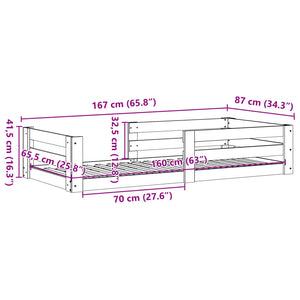 vidaXL Cadre de lit sans matelas Blanc 80x160 cm bois de pin massif