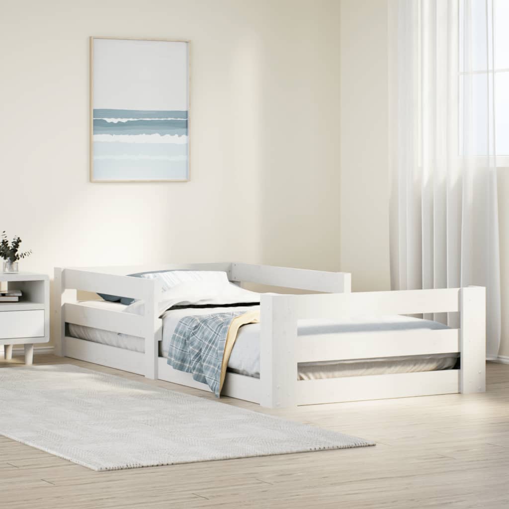 vidaXL Cadre de lit sans matelas Blanc 80x160 cm bois de pin massif