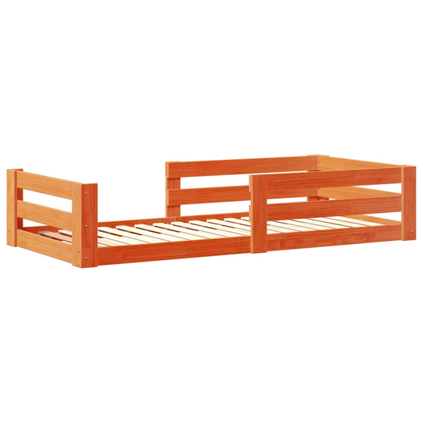 Massivholzbett Kiefer 80x160 cm Wachsbraun