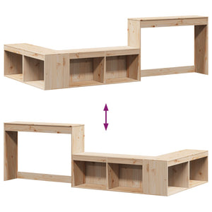 vidaXL Table de chevet avec bureau 222x107x75 cm pin massif