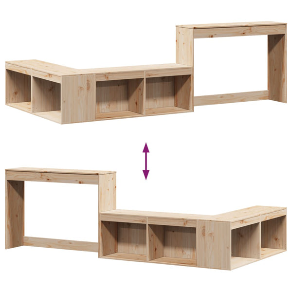 vidaXL Table de chevet avec bureau 222x107x75 cm pin massif