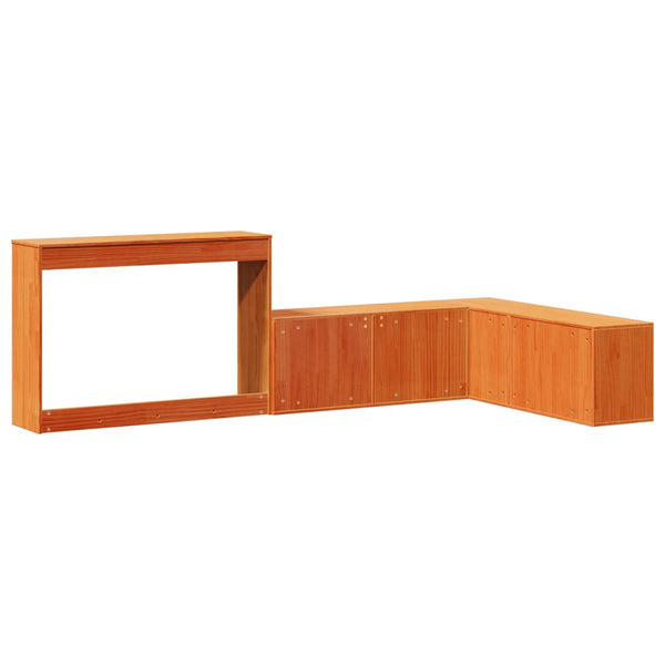 Nachttisch mit Schreibtisch Massivholz Wachsbraun