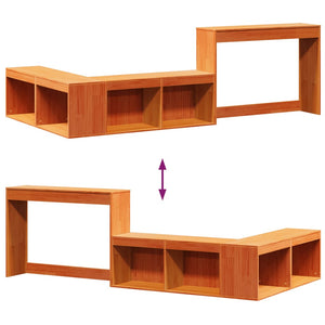 Nachttisch mit Schreibtisch Massivholz Wachsbraun