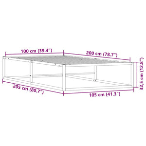 Bettgestell Weiß 100x200 cm Metall