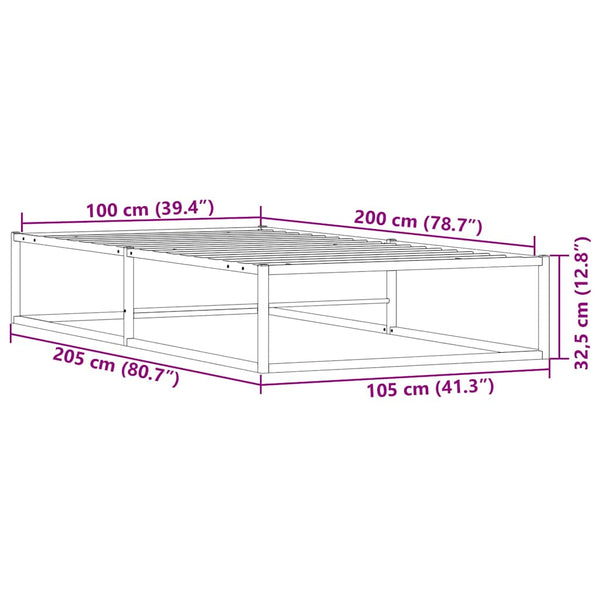 Bettgestell Weiß 100x200 cm Metall