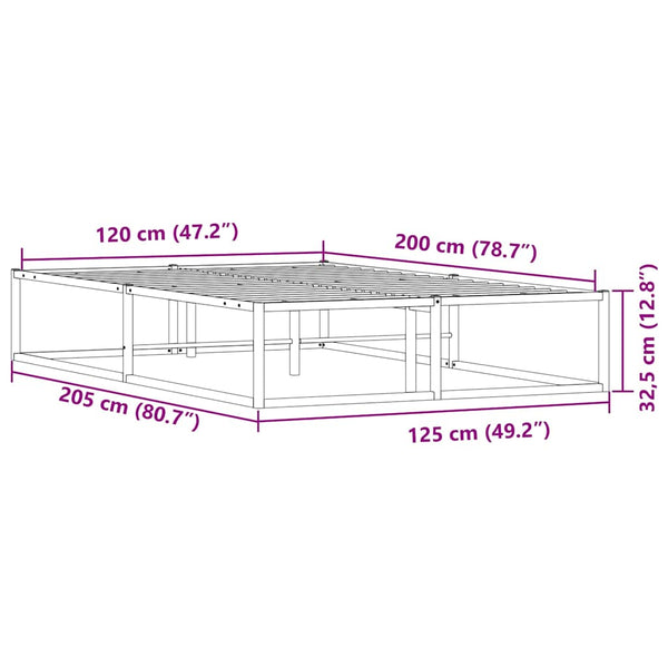 Bettgestell Weiß 120x200 cm Metall