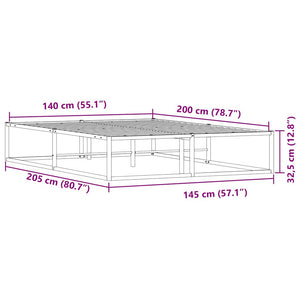 Bettgestell Weiß Metall 140x200 cm