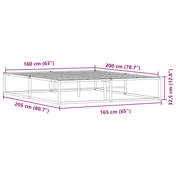 Bettgestell Weiß 160x200 cm Metall