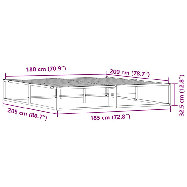Bettgestell Weiß 180x200 cm Metall