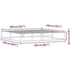 Bettgestell Weiß 200x200 cm Metall