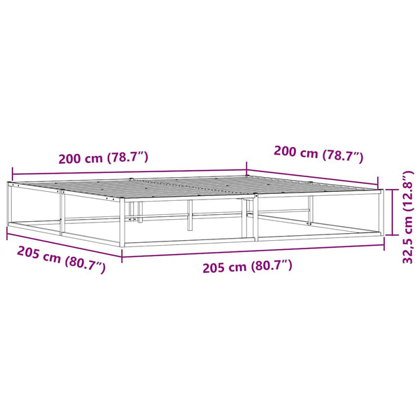 Bettgestell Weiß 200x200 cm Metall