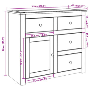 Sideboard Kiefer Massivholz 93x80 cm