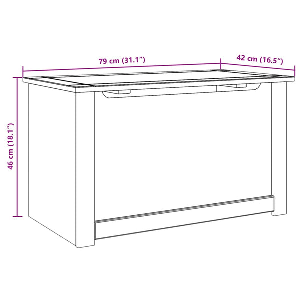 Massivholz Truhe Kiefer 79x42x46cm
