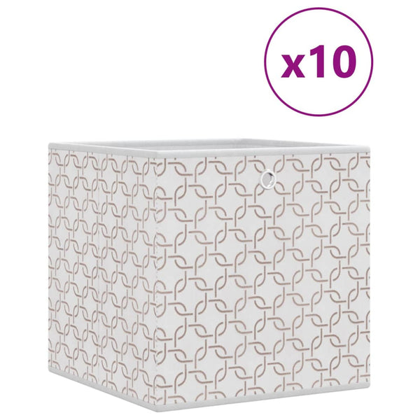 Faltboxen 10er Set Creme 32x32x32 cm