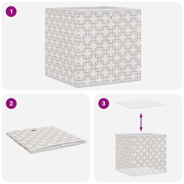 Faltboxen 10er Set Creme 32x32x32 cm