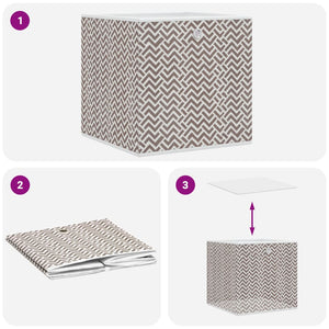Faltboxen 4er Set Braun 32x32x32 cm