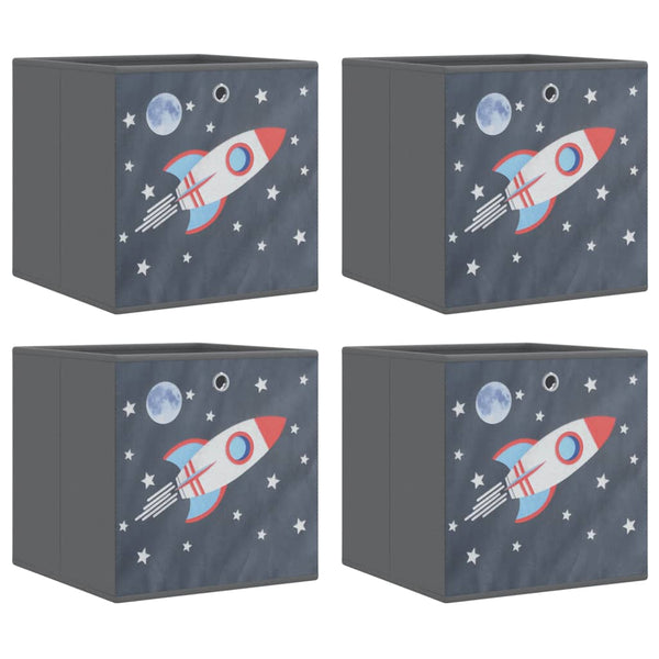 Faltboxen Grau 4er Set 32x32x32cm