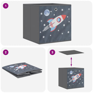 Faltboxen Grau 4er Set 32x32x32cm
