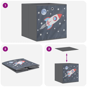 Faltboxen 10er Set Grau 32x32x32 cm
