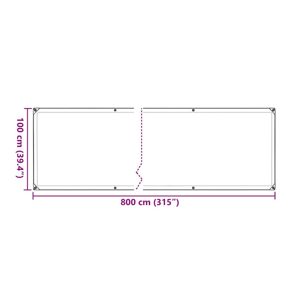 Pflanzenabdeckung 1x8 m mit Ösen