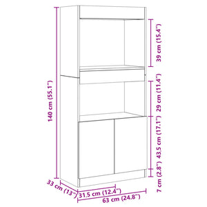 Highboard Räuchereiche 63x33x140cm